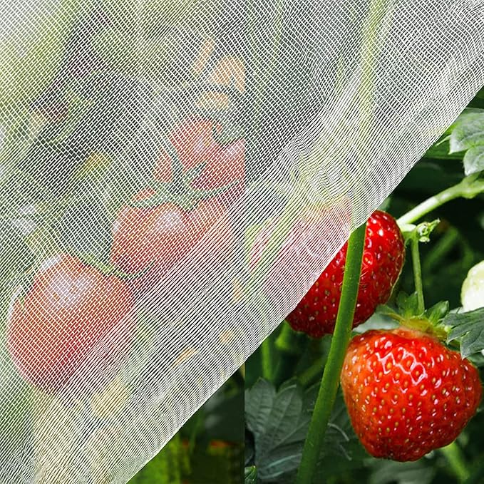 Unves 8'x24' Garden Netting, Mosquito Bird Netting for Garden Protection, Insect Plant Mosquito Net Covers for Vegetable Fruits from Birds Bugs