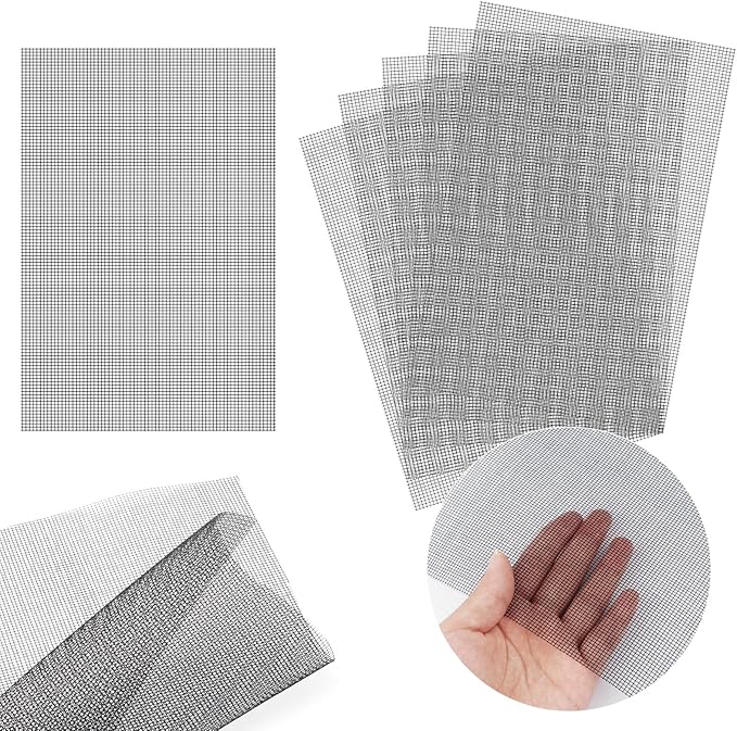 15 PCS Flower Pot Hole Mesh Screens, 11.8â x 7.8â Squares Rigid Polyethylene Garden's Drainage Mesh Hole Pads, DIY Bonsai Pot Pads for Pots Flower Pot Bottoms Grid Keep Soil from Flowing Away