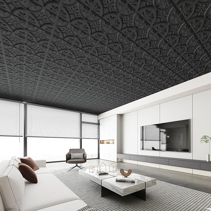 Art3d Drop Ceiling Tiles 24x24in., Wainscoting Panels Glue Up 2ft x 2ft
