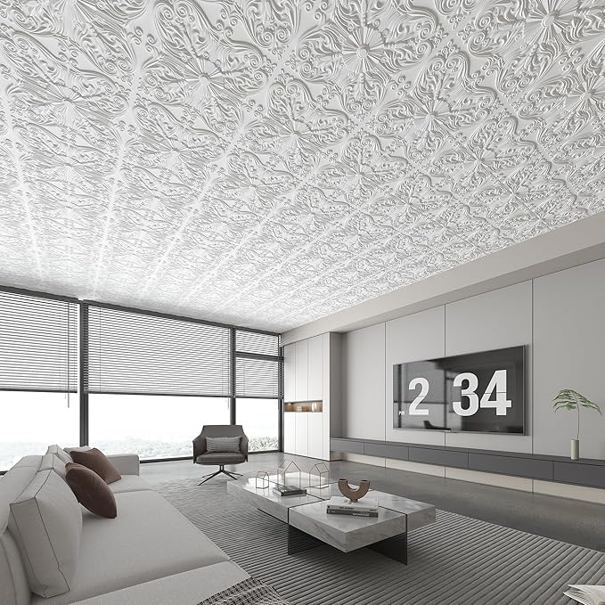 Art3d Drop Ceiling Tiles 24x24in., Wainscoting Panels Glue Up 2ft x 2ft
