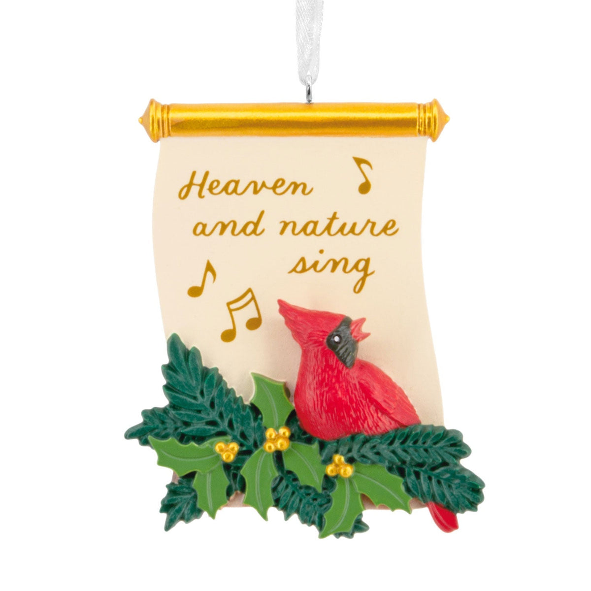 Cardinal on Scroll Hallmark Ornament
