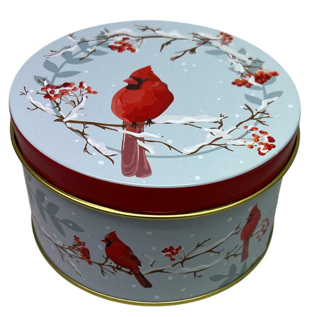 Cardinal Round Cookie Tin