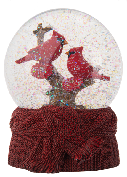 Two Cardinals Perched Scarf Globe