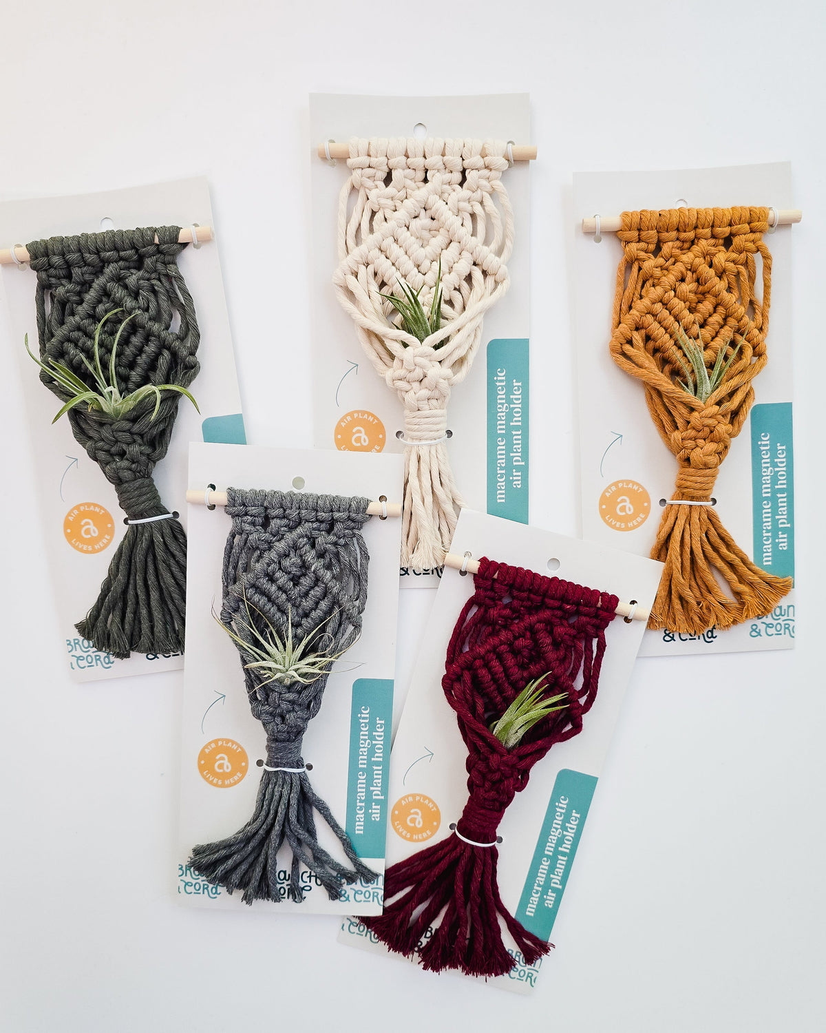 Mini Magnetic Macrame Air Plant Hangers â Handmade Boho Decor