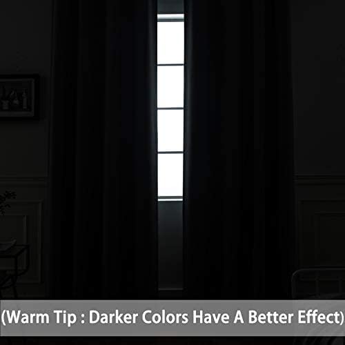 Yakamok 100% Blackout Thermal Insulated Sliding Door Curtains, Noise Reducing
