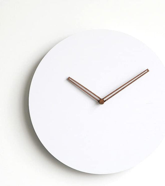 Wooden Modern Wall Clock, Minimalistic and Stylish, Walnut Hands, Silent Quartz