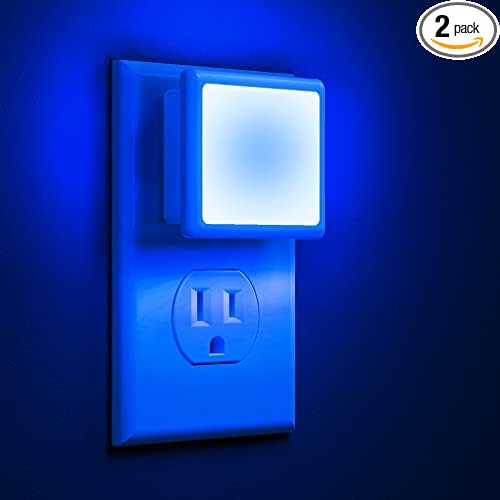 L LOHAS LED Blue Night Lights Plug into Wall 2-Pack, 0.3W Plug in Night Light