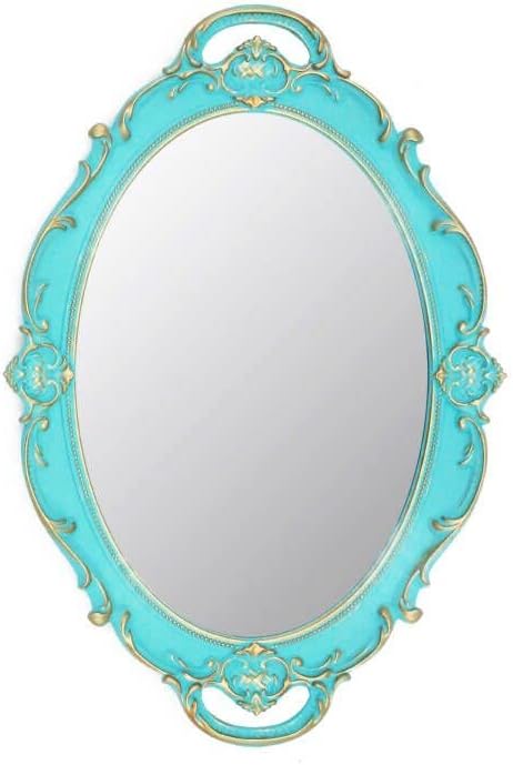 Eaoundm 14.5 x 10 inchs Oval Antique Decorative Wall Mirror Vintage Hanging