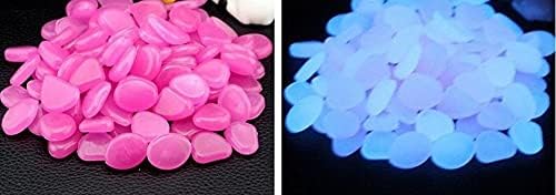 1100 Pcs Glow Stones Glowing in The Dark Pebbles Outdoor Decor Fish Tank Gravel Rocks Decoration (Pink in Daytime, Purple in The Dark)