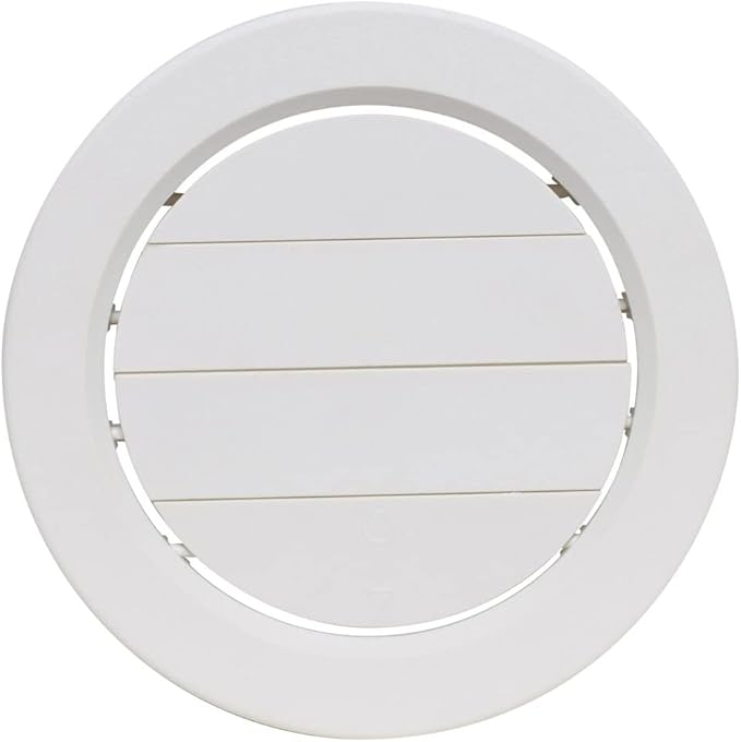 Valterra A10-3358VP Dampered Heating and A/C Register with 360Â° Rotation - 5-1/2" ID x 6-7/8" OD, White