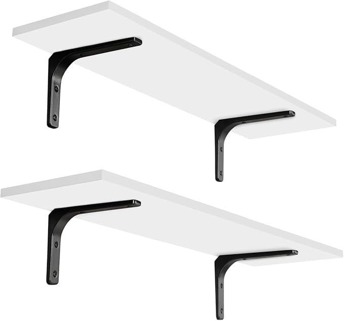 DINZI LVJ Long Wall Shelves, 23.6 Inch Wall Mounted Shelves Set of 2,