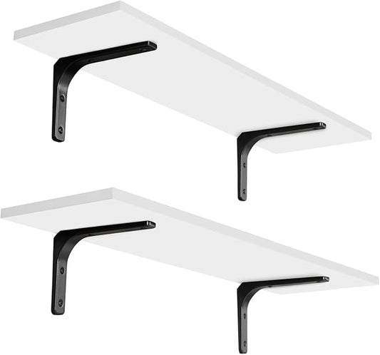 DINZI LVJ Long Wall Shelves, 23.6 Inch Wall Mounted Shelves Set of 2,