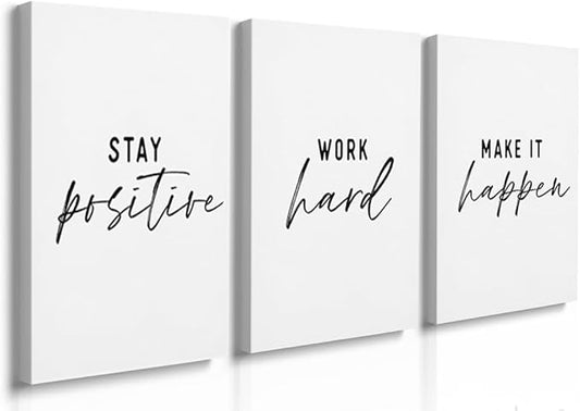 GUBIYU Inspirational Wall Decor Stay Positive, Work Hard, Make it Happen Wall