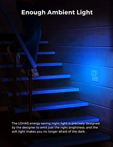 L LOHAS LED Blue Night Lights Plug into Wall 2-Pack, 0.3W Plug in Night Light