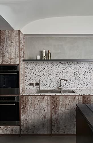 Dimoon 236"x17.7" Wood Stick and Peel Wallpaper Dark Grey Brown Wood Contact