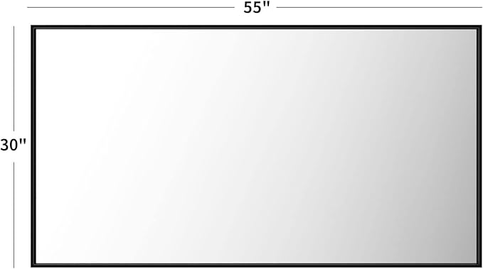 LOAAO 55"X30" Black Rectangle Bathroom Mirror Wall, Matte Black Aluminum Alloy