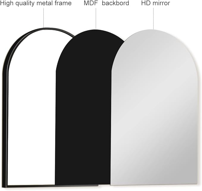 Arched Wall Mirror, Living Room, Hang Vertical or Horizontal