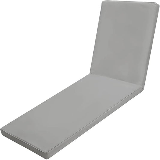 Outdoor Chaise Lounge Cushions for Patio, Lounge Chair Cushions, Waterproof Replacement Seat Pads for Outdoor Furniture (1, Grey, 80"x26"x3")
