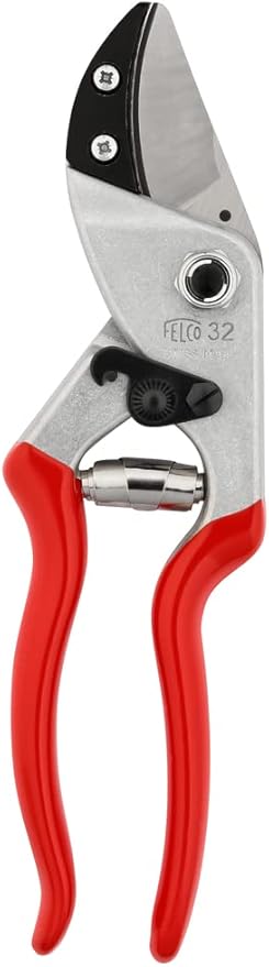 Felco F32 Pruning Shears â 8.3" Garden Clippers with Anvil Blade for Woody Stems | Hand Pruners for Gardening | Garden Tool Cutter with Forged Aluminum Handle, Rubber Grip, Precision Swiss Performance