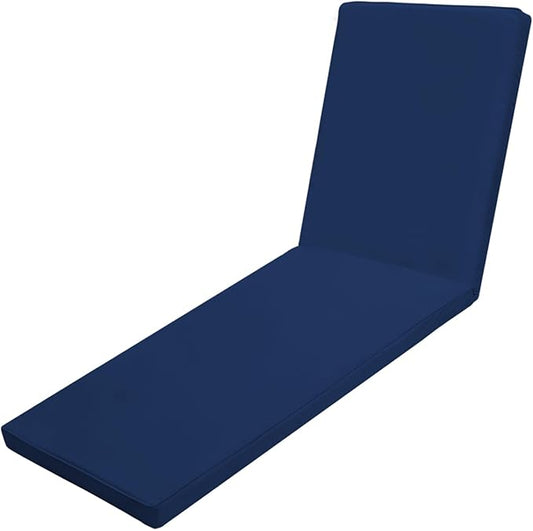 Outdoor Chaise Lounge Cushions for Patio, Lounge Chair Cushions, Waterproof Replacement Seat Pads for Outdoor Furniture (1, Blue, 80"x26"x3")