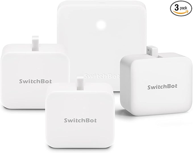 Switchbot Smart Switch Button Pusher (Bluetooth) â Fingerbot for Rocker Switch/One-Way Buttons, App Timer Control, No Wiring, Hub Included for Voice/Remote, White