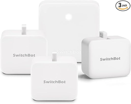 Switchbot Smart Switch Button Pusher (Bluetooth) â Fingerbot for Rocker Switch/One-Way Buttons, App Timer Control, No Wiring, Hub Included for Voice/Remote, White