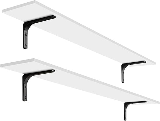DINZI LVJ Long Wall Shelves, 55.1Inch Wall Mounted Shelves Set of 2, Extra