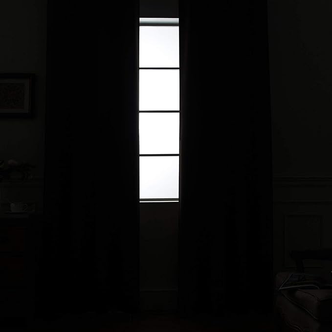Yakamok 100% Blackout Curtains 63 Inches Long, 2 Thick Layers Heat and Full