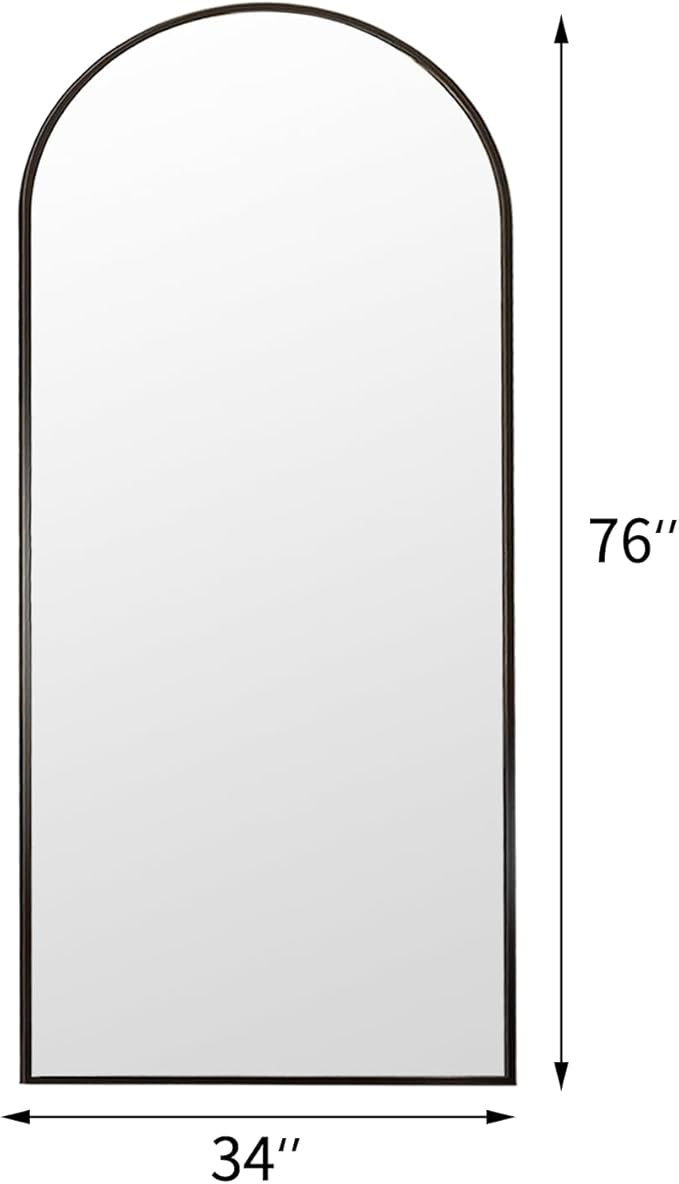Rowjut Floor Full Length Mirror, Arched Mirrors Full Length 76"x34"