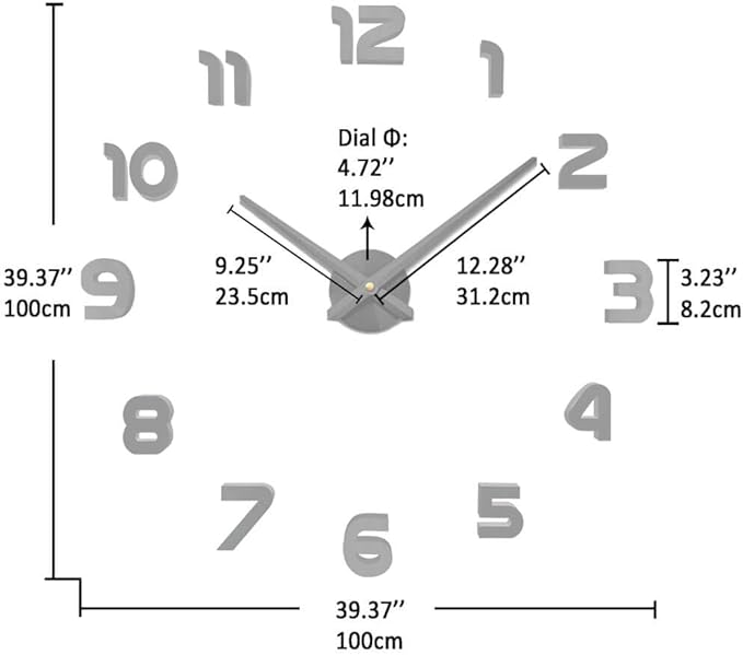 VANGOLD Large Wall Clocks for Living Room Decor, Decorative Wall Clocks Battery