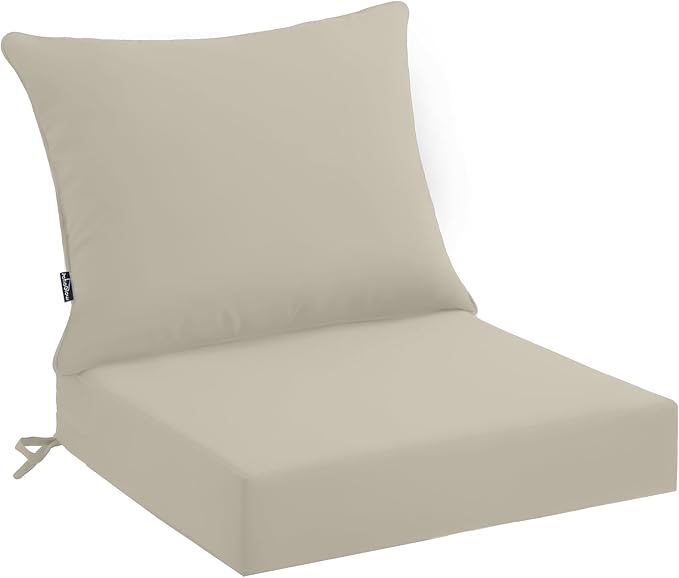 PatioGlow Outdoor Seat Cushion Set 22 x 22 x 4 Inch, Waterproof & Fade Resistant Patio Furniture Cushions with Removable Cover, Thick Deep Seating Pads for Outside Chair Sofa Couch