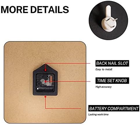 ArtSocket Wooden Wall Clock Silent Non-Ticking, Battery Operated