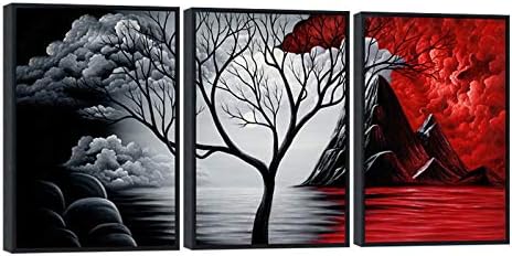 Wieco Art Large Size Framed Art Canvas Art Prints Wall Art the Cloud Tree