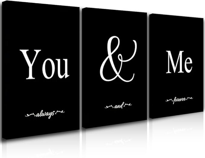 GUBIYU Set of 3 Framed Farmhouse You and Me Wall Art