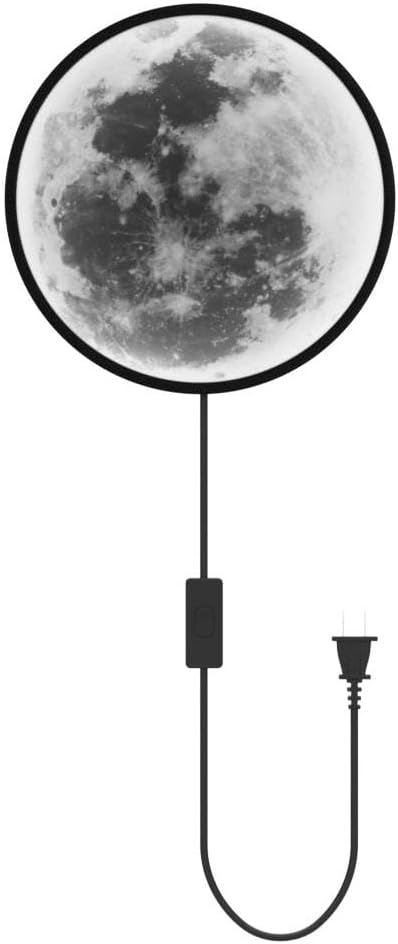 QIYIMEILUX Dimmable Moon Wall Sconce Plug in Modern LED Wall Light