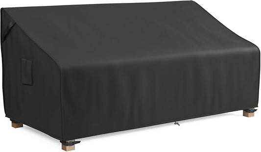 MR.COVER 3-Seater Outdoor Couch Cover Waterproof, Patio Furniture Cover for Sofa, Heavy Duty Outdoor Sofa Covers, Polyester & Double-Stitched Seams, Fits up to 81" W x 32" D x 35" H, Classic Black