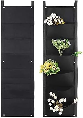 LITLANDSTAR Hanging Planter Bags, 2 Pack 7 Pocket Hanging Vertical Wall Planter