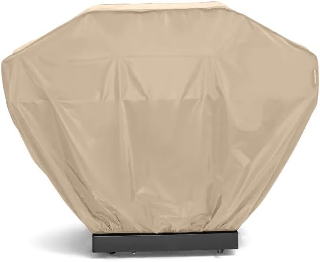 Covermates Classic Grill Cover - All-Weather Heavy Duty Outdoor BBQ Cover with Water-Resistant 12-Gauge Vinyl, Mesh Vents, Protection for Large Outdoor Grills, 80 Inch, Classic Tan