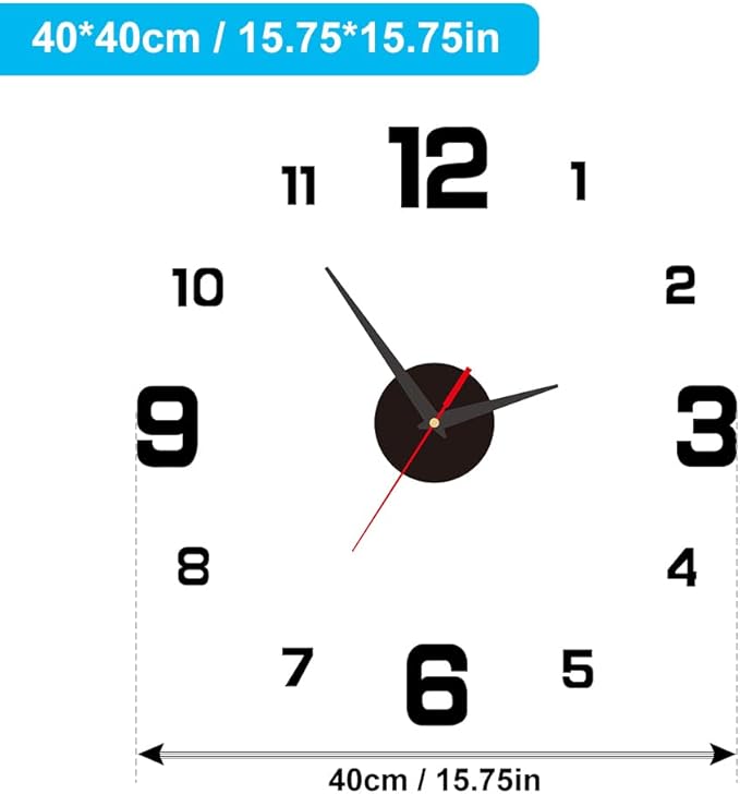 3D DIY Luminous Dial Acrylic Frameless Silent Wall Clock