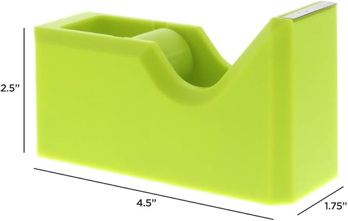 JAM PAPER Colorful Desk Tape Dispensers - Lime Green - Sold Individually