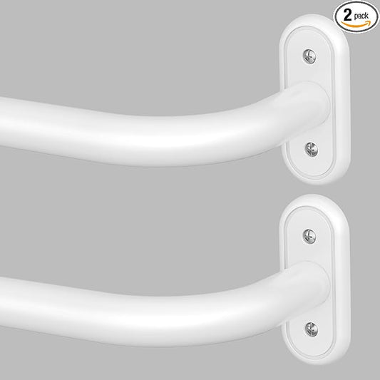 2 Pack Curtain Rods 32-46 Inch, 1 Inch Adjustable Heavy Duty Room Darkening