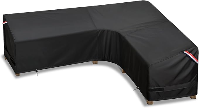 KylinLucky Outdoor Patio Furniture Cover fit 104 x 83 inch, 103 x 80, 102 x 79 L-Shaped Sectional Sofa, Waterproof Weatherproof Heavy Duty 600D Garden Cover for Outside L Shape Couch