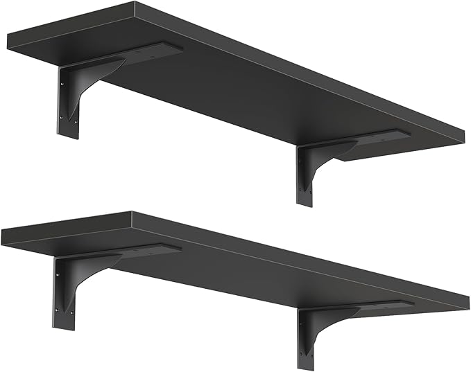 HOOBRO Floating Shelves for Wall, 15.4" Wall Mounted Shelves Set of 2, Hanging