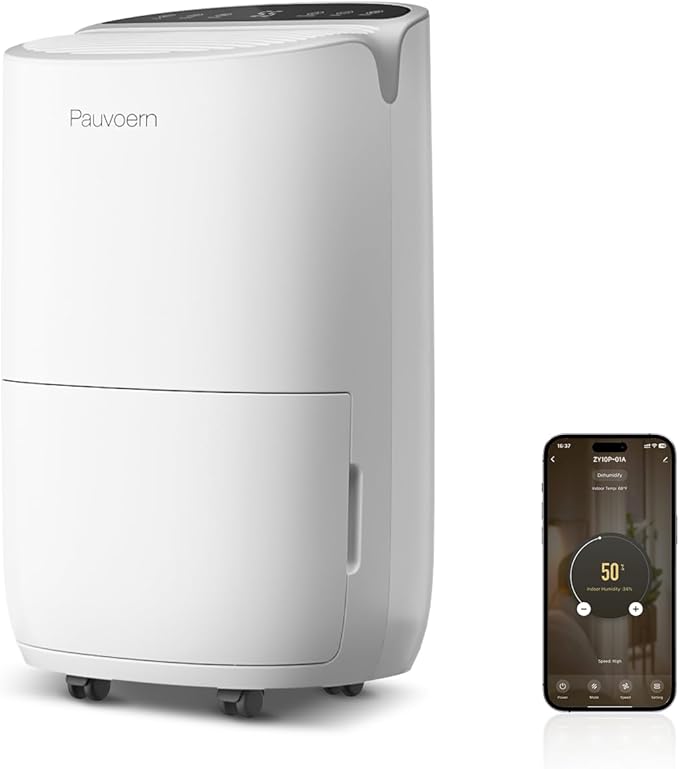 Energy Star Smart Dehumidifier for Home & Basement, Up to 2000 Sq. Ft, 35 Pints (95Â°F, 90% RH), 37dB Ultra Quiet with Sleep Mode, App Control, Child Lock & Continuous Drain Hose Included