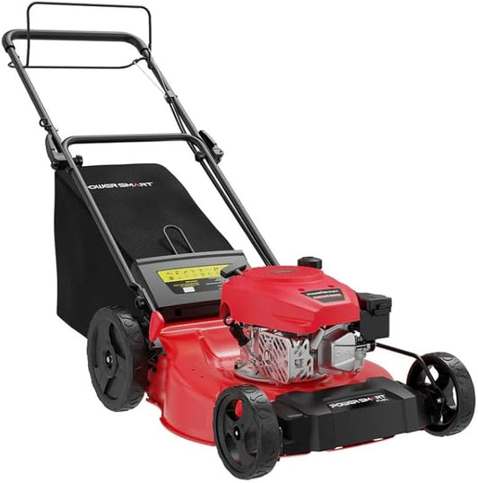 PowerSmart 21-Inch 3-in-1 Gas Self-Propelled Lawn Mower,170CC OHV Engine,Bagging/Mulching/Rear Discharging, 6 Cutting Heights, Durable Steel Deck, Rear-Wheel Drive, for Garden, Yard,