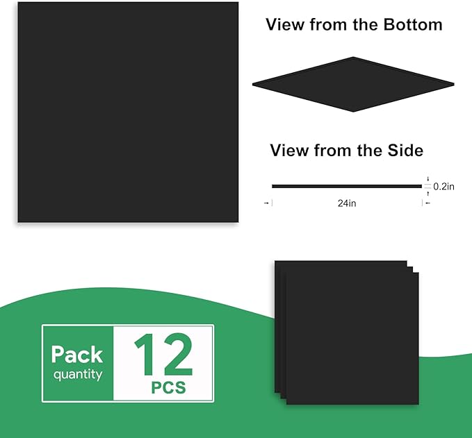 Smooth Black Drop Ceiling Tile 2ft x 2ft, PVC Ceiling Panel – Waterproof