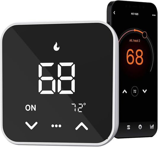Smart Thermostat for House, WiFi Programmable Thermostat, Compatible with Alexa and Google Assistant, Remote Control Tuya/Smart Life, ð-ðªð¶ð¿ð² ð¥ð²ð¾ðð¶ð¿ð²ð± (Black)