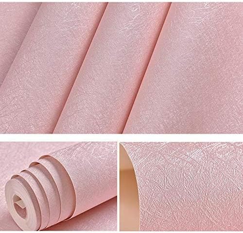 Cohoo Home Silk Pink Wallpaper Peel and Stick Contact Paper Pink Textured Silk