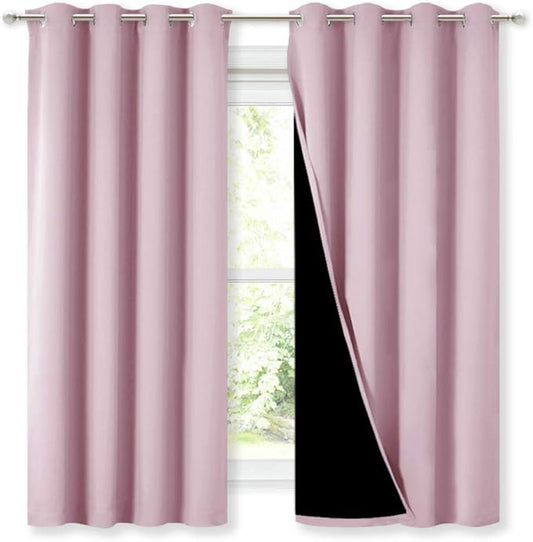 NICETOWN 100% Blackout Room Warming Lined Curtains, Totally Darkness Drapes