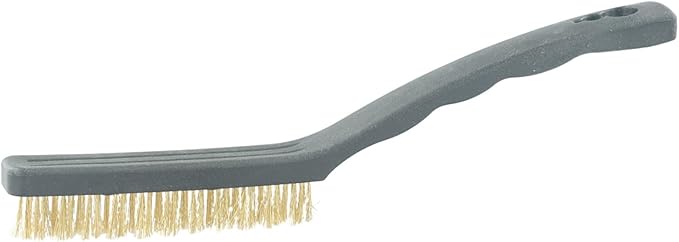 Heavy Duty Mini Wire Brush Set for Rust Removal Engine Cleaning Upholstery and Plastic Surfaces â Steel Brass Nylon Brushes with 9 Inch Handle(Brass)